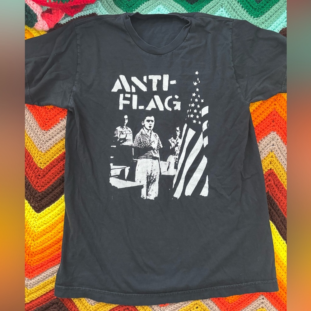 Vintage Early 2000s Anti-Flag Bush Era Punk Band Tee Unisex Size Small